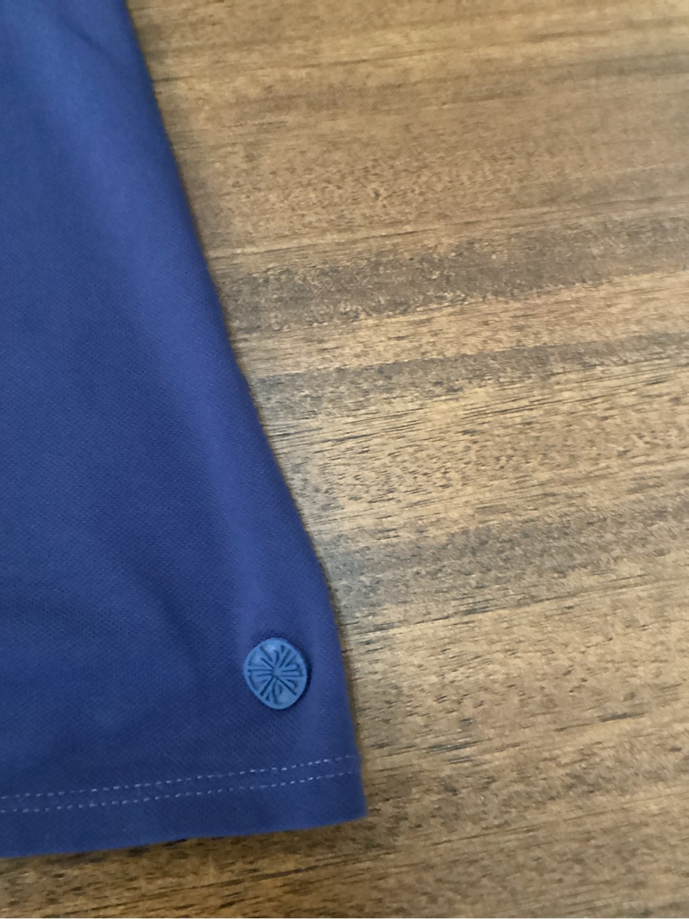 Women's Navy Sleeveless Ruffle-Trim Polo Top - Picture 9 of 9